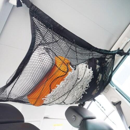 1pcs Portable Car Ceiling Storage Net Automobile Roof Storage Bags Cargo Net Sundries Storage Organizer Car Interior Accessories