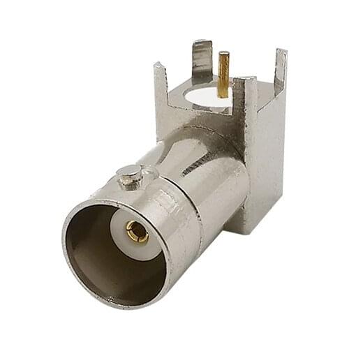 1PCS BNC Female RF Coaxial Adapter BNC Female Jack Socket Chassis PCB Mount Right Angle 90 Degree with 4 Pin Solder Connectors