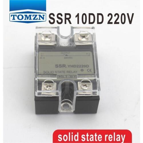 10DD SSR Control voltage 3~32VDC output 5~220VDC DC single phase DC solid state relay