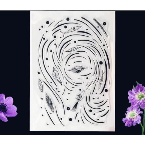 11x16CM Water leaf fish Transparent Seal Clear Stamps Silicone Seal Roller Stamps DIY wedding Scrapbook Album Card Christmas