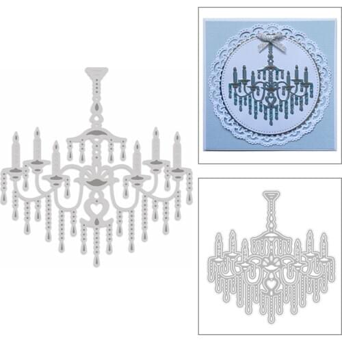 2020 New Chandelier Metal Cutting Dies Candle Light and Tea Party Lamp Die Cut Scrapbooking For Crafts Card Making No Stamps Set