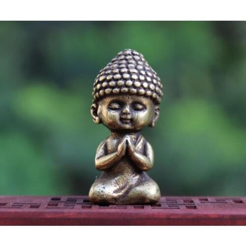 5 CM Tibetan Buddhism Pure Bronze Blessing Shakyamuni Amitabha Tathagata Buddha sculpture Mini monk pocket Buddha small statue