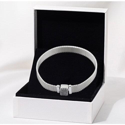 925 Sterling Silver Reflexions Sparkling Clasp Bracelets For Women Fit Charms Beads DIY Bracelet Bangles Gift Fashion Jewelry