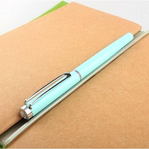 1-Piece diamond Pen Silver Clip Fountain Pen Nib 0.38mm Metal Ink Pens for Student Practise Writing