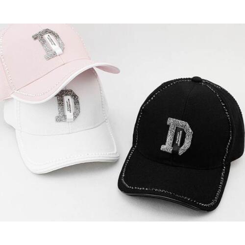 Doitbest Women Rhinestone D letter Baseball Cap mens Summer Sun Hat big Boys Girls snapback Caps suit for Teens Lovers