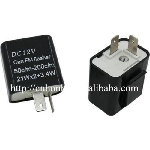 Black Auto car-styling car styling 12V 2 Pin Adjustable Frequency LED Flasher Relay Motorcycle Turn Signal Relays