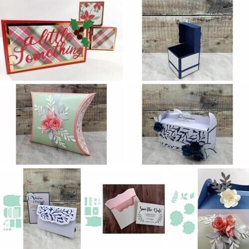 Flower Cluster Wreath Style Metal Cutting Dies Holiday Greeting Card Envelope Shape Dies DIY Decorative Craft Card Making 2019