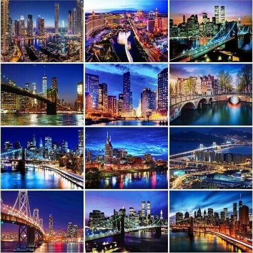 Evershine 5D DIY Diamond Embroidery City Full Square Drill Scenery Diamond Painting Cross Stitch Rhinestone Mosaic Home Decor