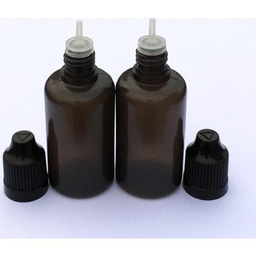 5pcs 30ml Black PE Plastic Dropper Bottle With Childproof Cap Empty E Liquid Needle Vails