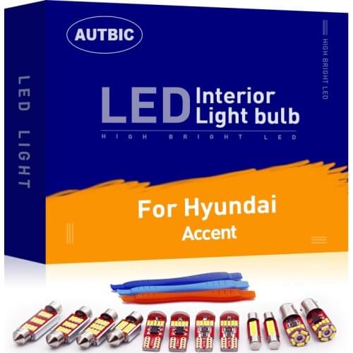 Canbus LED Interior Kit for Hyundai Accent 1th-5th Gen X3 LC MC RB HC 1994-2020 Map Dome Indoor Trunk Bulbs Led Lights for Car
