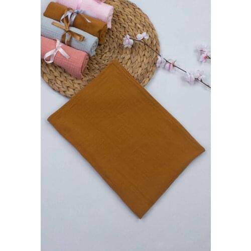 Mustard Color Muslin Fabric Baby Girl Baby Newborn Swaddle Blanket Double Layer Antiperspirant 50x70 cm Babies Shoulder Cloth