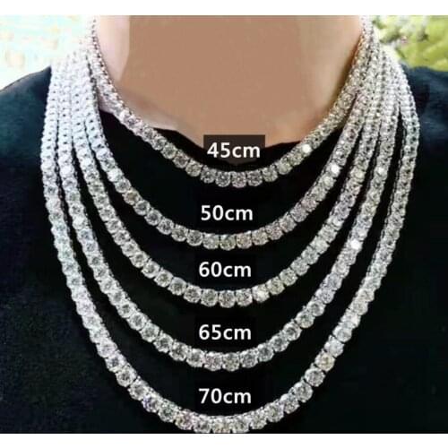 Hip Hop Iced Out 5MM Mens womens Necklaces 1Row Rhinestone Choker Bling Crystal Tennis Chain Necklace for Men Jewelry Bracelet