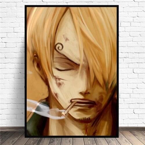 Sanji Prints Painting Japan Anime Cool Man Modular Pictures Anime Canvas Wall Art Home Decor Modern Bedside Background Poster