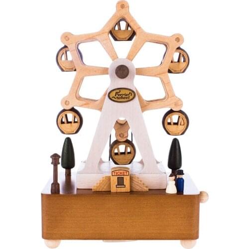 Creative Wood Movement Music Box Empty Birthday Decorative Boxes Music Production Rotating Little Caja Musical Boxes EH50MB