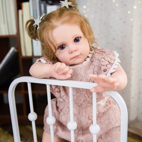 New 22 Inch Reborn Toddler Baby Doll Princess With Fashion Dress Lifelike Soft Touch Cuddly Baby Gift