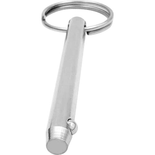 MagiDeal Marine Grade Stainless Steel Spring Loaded Ball Style Bimini Top 5/16" Pull Pin with Ring Boat Parts Accessories