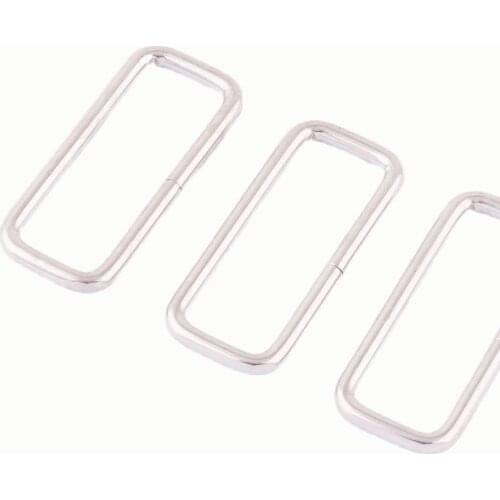 32mm Silver Metal Adjustable Rectangle Buckle For Bag Belt Loop Strap,Slide Buckle Making Handbag Purse Hardware Webbing 6Pcs