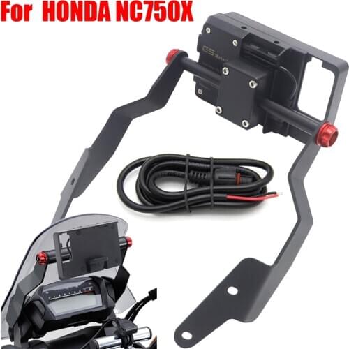 Mobile Phone USB Navigation Bracket+Mobile Phone GPS Plate Bracket For HONDA NC700X 2012-2013 NC 750 X 2014-2015