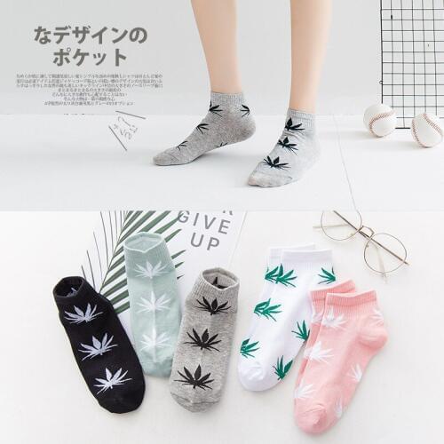 5 color cotton German harajuku skateboard, hip-hop, maple leaf socks, womens street socks