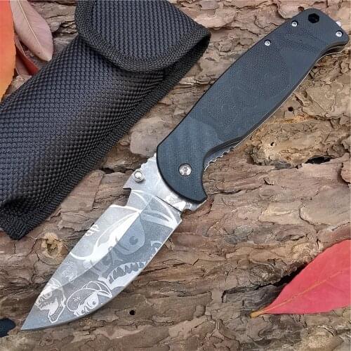 Outdoor Tactical Camping Hunting Survival Pocket Quick Folding Knife 8CR13MOV Blade G10 Handle Portable Utility Knives EDC Tools