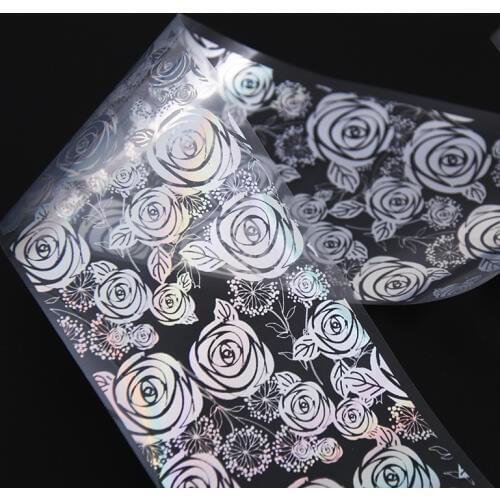 1 Bottle Laser Flower DIY Image Nail Foils 100*4cm Manicure Nail Art Transfer Sticker Manicure Nail Accessories