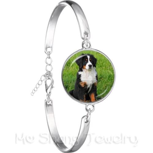 Agile Dog Bracelet French Bulldog Cocker Spaniel Look Like Cute Cuddly Silver Plated Chain Bangle Glass Dome Men Women Jewelry