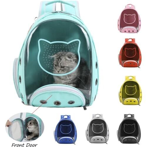 Free Shipping Pet Cat Carrier Backpack with Window Breathable Portable Outdoor Travel Bag for Cat Dog Transparent Space Capsule