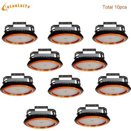 GLITE 10pcs/lot 150LM/W 100W 150W 200W led high bay light ip65 warehouse light UFO round lamp gas station led canopy lights