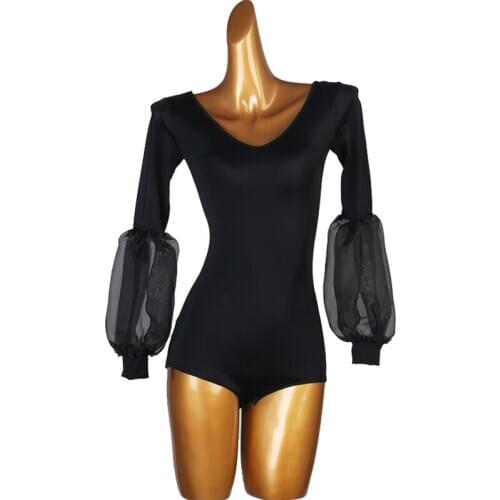Latin Dance Tops For Women Long Sleeve Practice Clothes Ladies Modern Ballroom Dance Competition Dress Latin Jumpsuit DQL3181