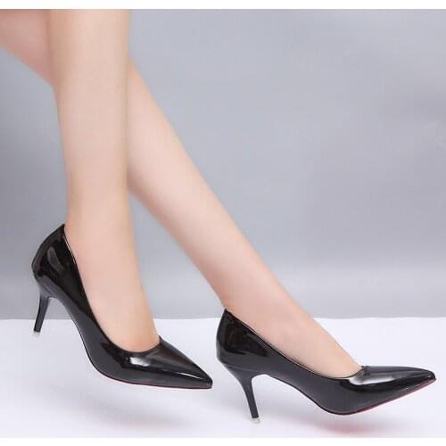 Womens Shoes Large Size Boats Shoes Woman High Heels Wedding Shoes Pumps zapatos mujer 2019 Thick Heels ladies shoes 893