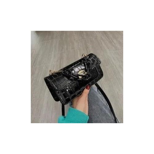 Women Shoulder Bag Pattern Crocodile Grain Bag Small Square Shoulder Crossbody Messenger Package Party Handbag Lady for Women