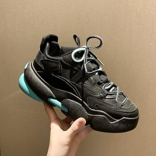 2021 New Arrive Spring Women Casual Chunky Sneakers Lace Up Old Shoes Fashion Platform Thick Sole Running Shoes Woman