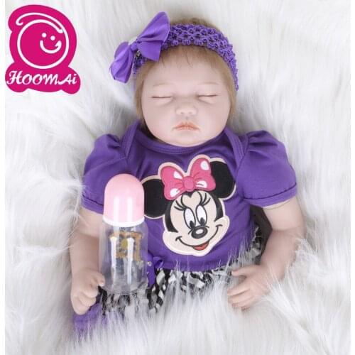 22 Inch Handmade Lifelike Newborn Cloth Body Rooted Hair Cute Reborn Baby Doll Kids Bedtime Playmate