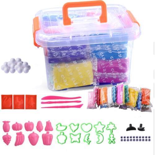 24 Colors No Baked Polymer Clay Modeling Clay Floam Slime Fluffy Slime Toys Fluffy Slime Box Light Plasticine for Children