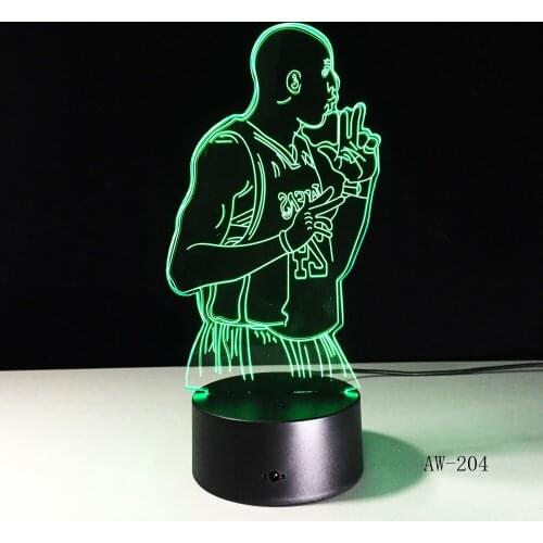 3D Baskereball Player 7 Colors Changing Nest Night Lights Novelty Office Light Lighting Friends Kids Birthday Gift AW-204