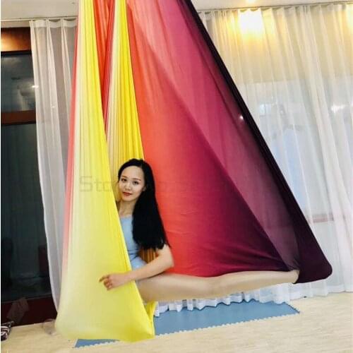 5 meters Multicolour 2020 New Aerial4 meters Anti-gravity Yoga Hammock Swing Flying Yoga Bed Bodybuilding Equipment Inversion