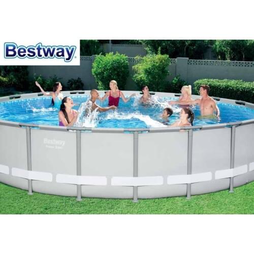 56705 Bestway POWER Steel 671x132CM Round Frame Swimming Pool Set 22Ft*52In Outdoor Above Ground Pool+Cover,Mat,Ladder,Filter