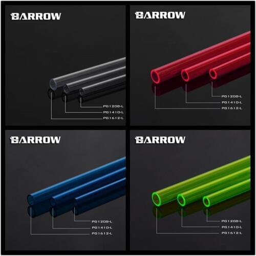 Barrow PG1612/PG1410/PG1208, 500mm PETG Hard Tubes, High Quality PETG Light Transmission, 12x8/14x10/12x16mm