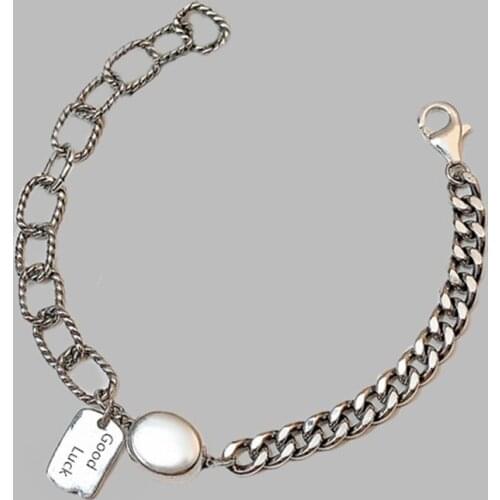 Miuoxion Creative Asymmetric Chain Letter Bracelet Personality Fashion Jewelry For Women Feature Namour Charm Gift All Seasons