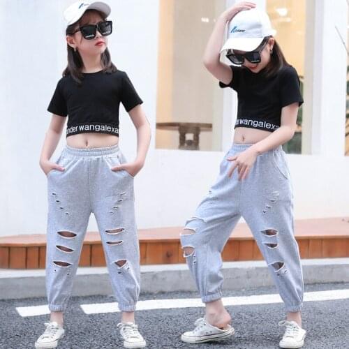 DIIMUU Summer Fashion Children Clothing Girls Clothes Short Sleeve Tops + Long Pants 2Pcs Kids Clothes Baby Girl Outfits Suit