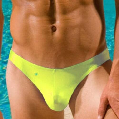 Mens Swimming Trunks Low Waist Bikini Panties Sexy Nylon Solid Color Swimsuit Quick-Drying Push Pad Shorts Beach Swimming Surf