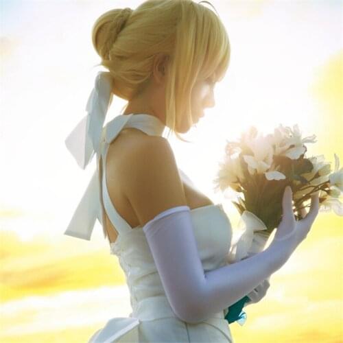 FGO Okita Souji Wig Long Light Golden Hair Wig Anime Game Fate/Grand Order Apocrypha Cosplay Hair Synthetic Cosplay Wig 35cm