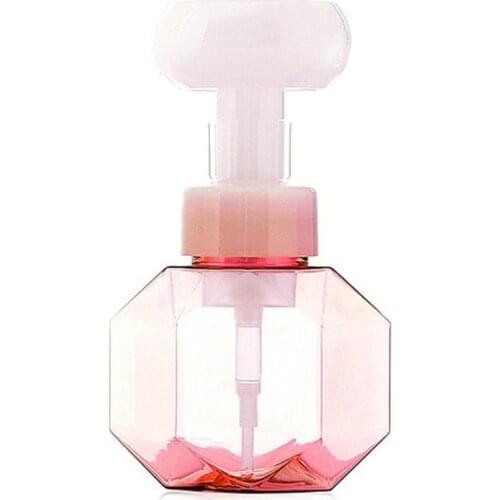 300ml Flower Foam Bottle Plastic Transparent Dispensing Hand Gel Bottle Pump Shower Foam Foaming Soap Dispenser Liquid Mous M3P3