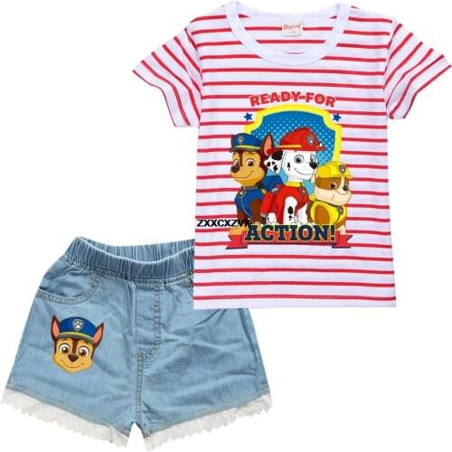 Kids Clothing Set Paw patrol TShirt Cotton Casual Boys Outfit Sets Baby Girls Clothes Suits Sports T Shirt + Pants Summer