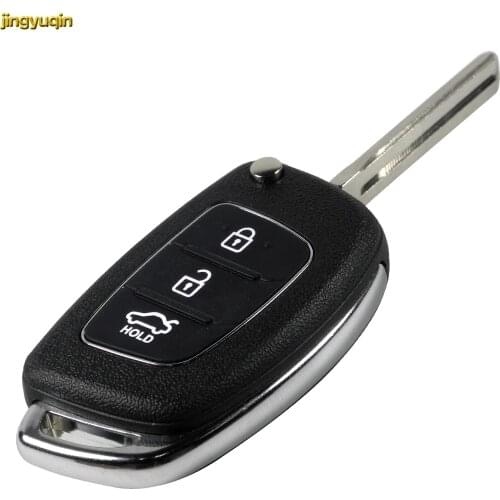 Jingyuqin 30pcs 3 Buttons Flip Folding Remote Car Key Shell Fob Key Case Cover for Mistra Hyundai ix35 ix45 Series 2 Verna