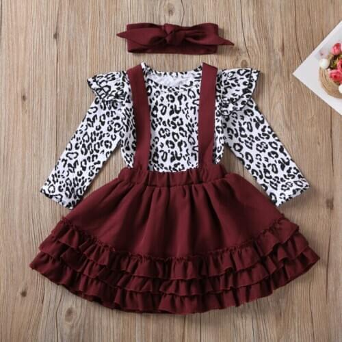 Newborn Infant Baby Girl Clothes Set Autumn Long Sleeve Romper Ruffles Solid Skirts Outfit Baby Girl Costumes