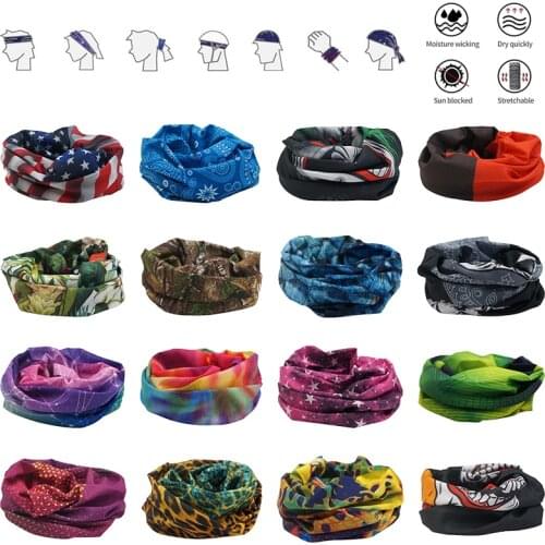 Colorful Flower Hiking Scarf Sport Headwear Women Reversible Bandana Tube Band Magic Scarves Camo Outdoor Cycling Flag Headband