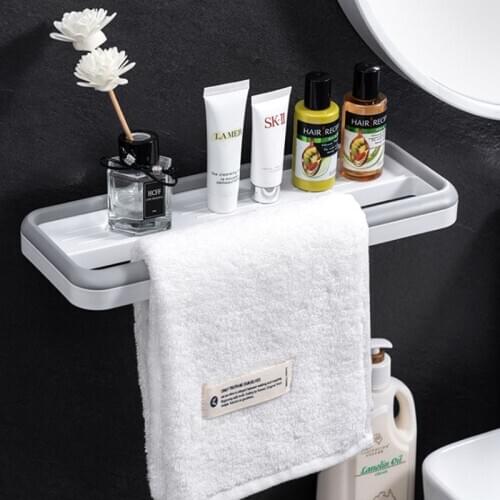 Multifunctional Storage Rack Free Punch Suction Cup Type Bathroom Simple Towel Rack Creative Single Towel Rack Bath Accessories