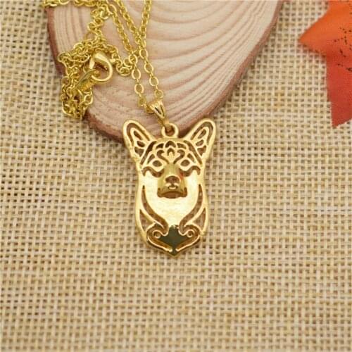 LPHZQH Fashion Hollow Necklace Women Choker Necklace Pembroke Welsh Corgi Pendant Necklace Collars Jewelry Accessory Gift Punk