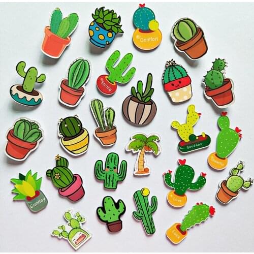 Cartoon plant succulent cactus creative refrigerator magnet strong magnetic magnet home early education decor Fridge Magnets